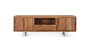 GINER Y COLOMER Meuble TV en bois d'acacia naturel et métal argenté